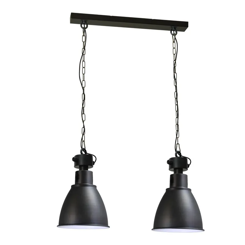 Korting Masterlight - Retro industrie eetkamerlamp Industria 2x27 Bud 2-lichts antraciet