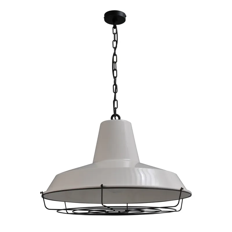 Masterlight - Retro hanglamp Prato XXL Industria 67 Grid wit met zwart Populair