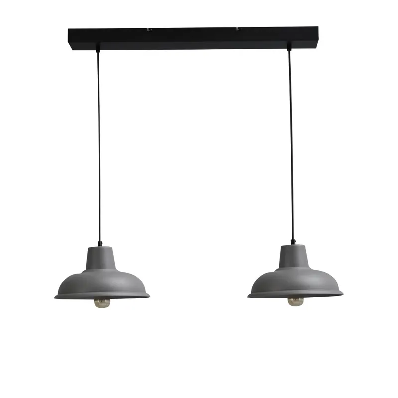 Veilige Betaling Masterlight - Retro eettafellamp Di panna Industria 2x26 2-lichts grijs met zwart
