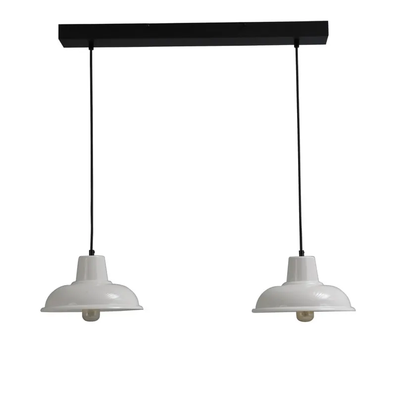 Nu Kopen Masterlight - Retro eettafellamp Di panna Industria 2x26 2-lichts wit met zwart