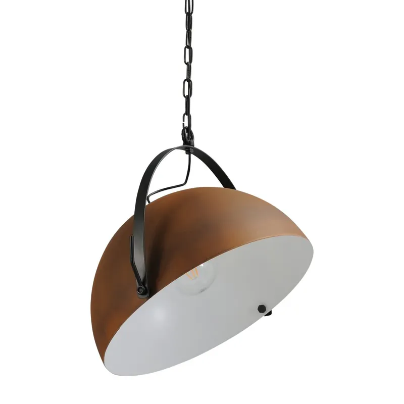 Masterlight - Landelijke hanglamp Larino 50 roestbruin met wit Bestel Nu