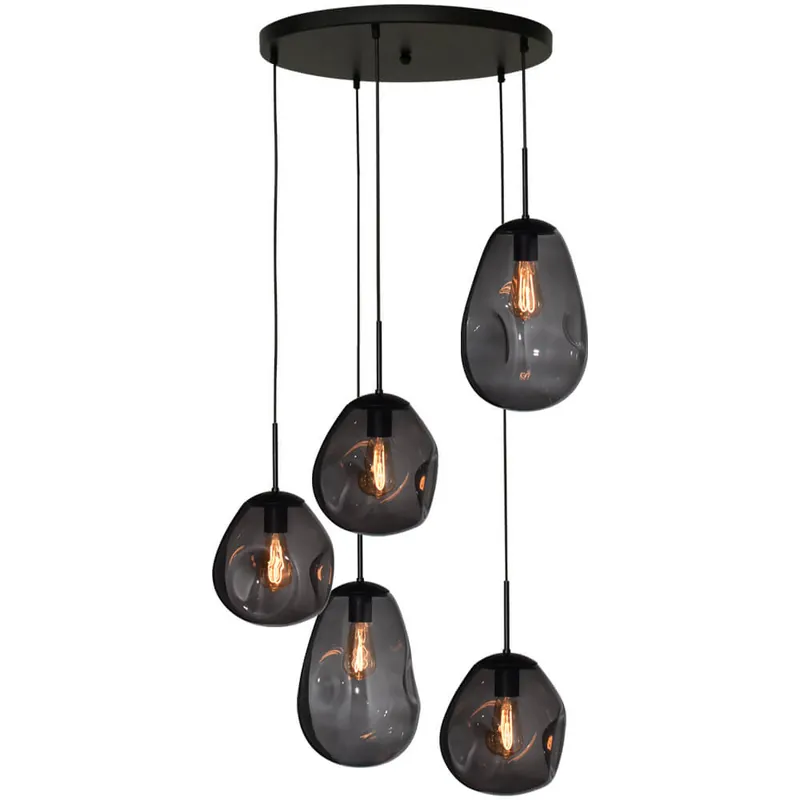 Masterlight - Vide hanglamp Lava 5x smoke glas Goedkoop