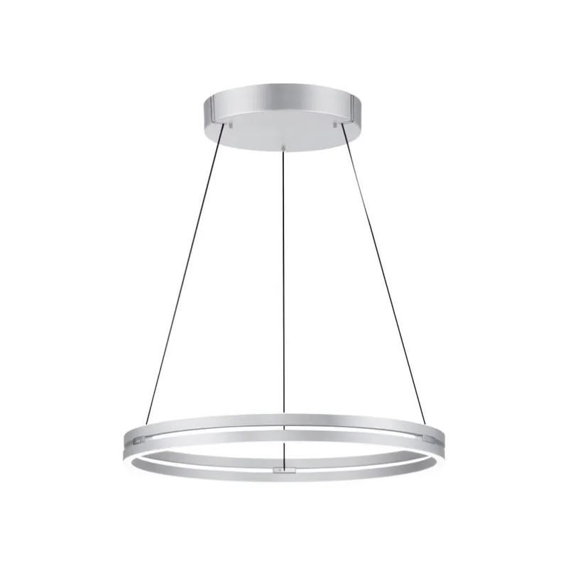 Gereduceerde Prijs Paul Neuhaus - Strakke hanglamp Pure E-Loop aluminium Ø 70cm