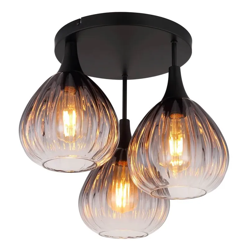 Laatste Kans Globo - Zwarte plafondlamp Olsen 3-lichts