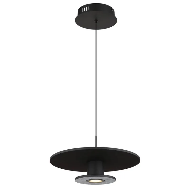 Goedkoop Globo - Zwarte hanglamp Carter Ø 38cm met vilt