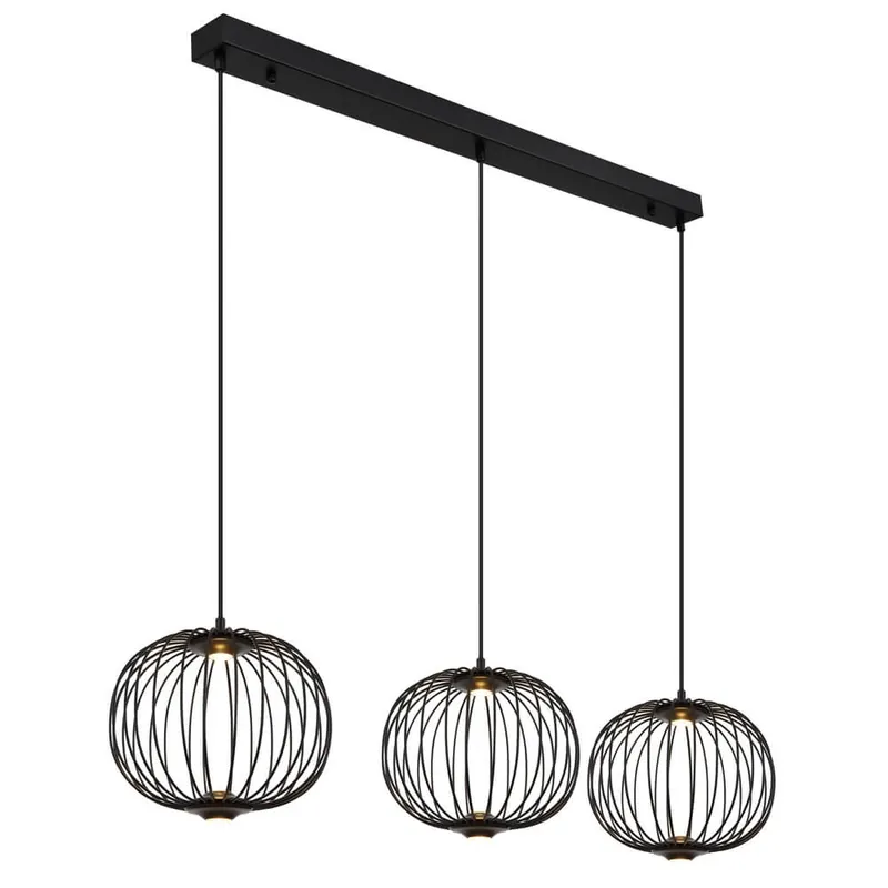 Globo - Zwarte hanglamp Galway 3-lichts kooi Aanbieding