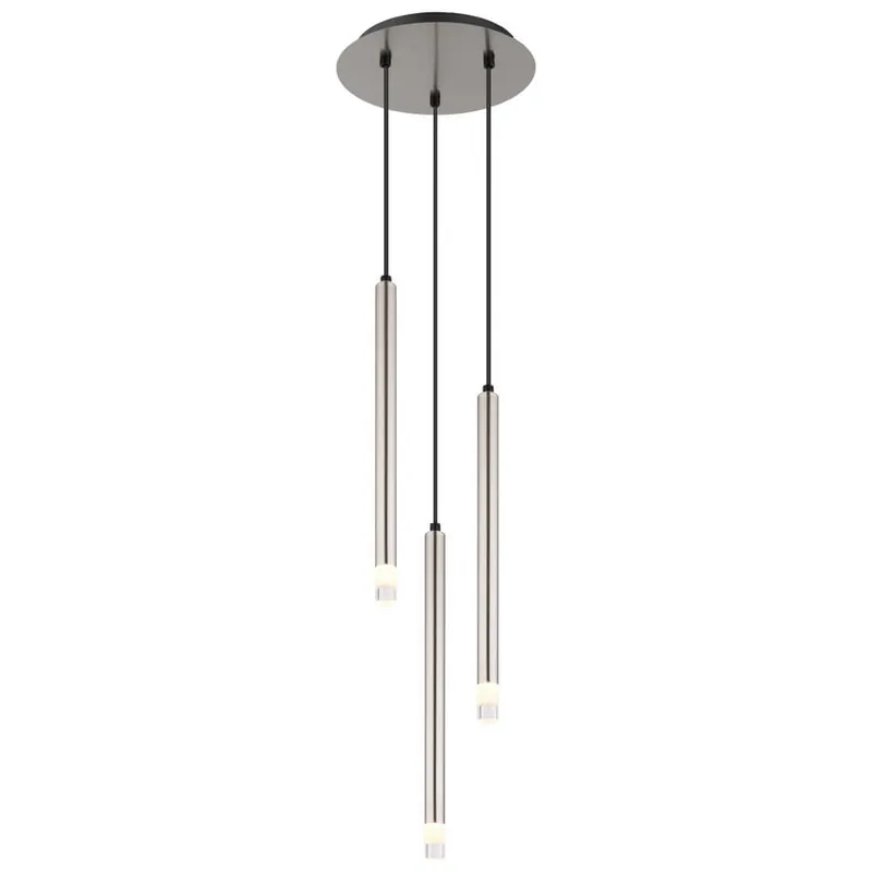 Aanbieding Globo - Design hanglamp Ryan 3-lichts nikkel