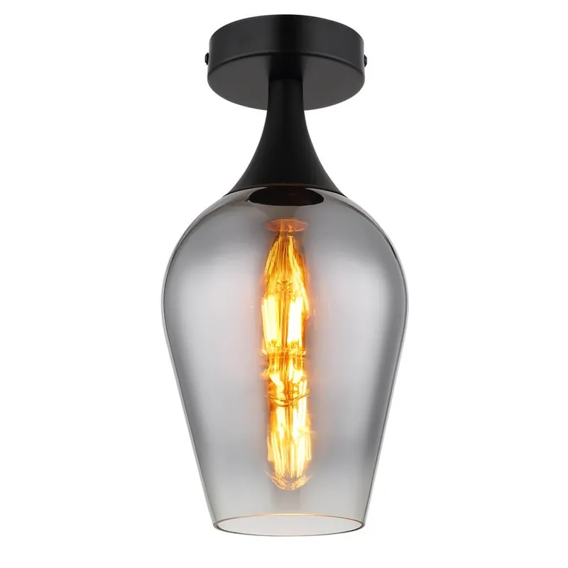 Globo - Plafondlamp Lavus smoke glas Ø 15cm Betrouwbaar