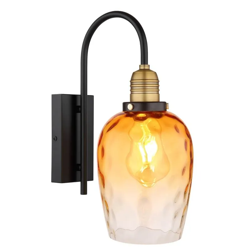 Globo - Wandlamp Salvy amber glas honinggraat Direct Beschikbaar