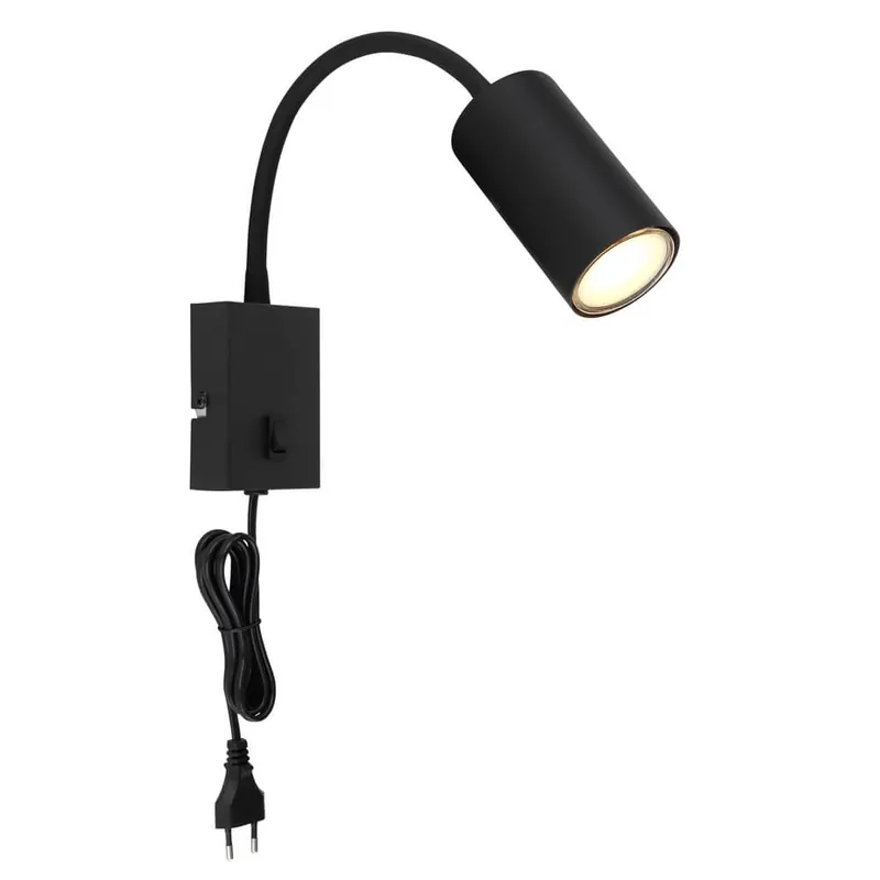 Globo - Zwarte wandlamp Robby Betrouwbaar