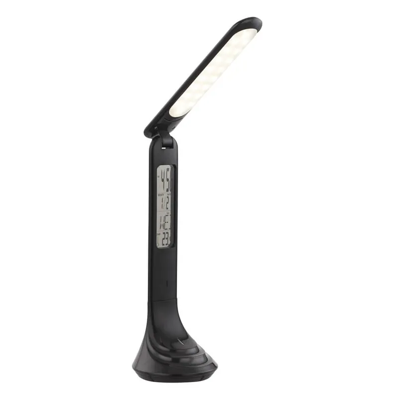 Goedkoop Globo - Bureaulamp Tyrell zwart met klok