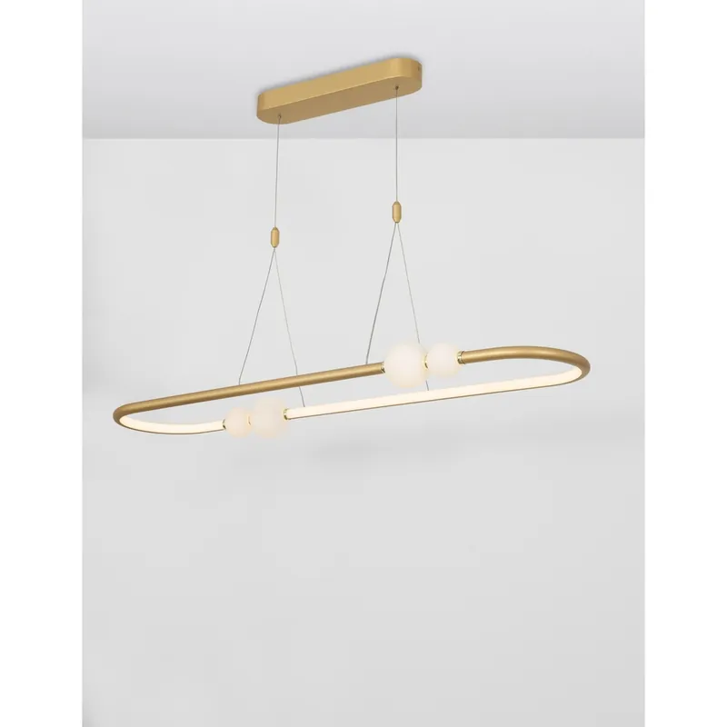 Bestseller Lyora - Hanglamp Celia goud met wit ovaal