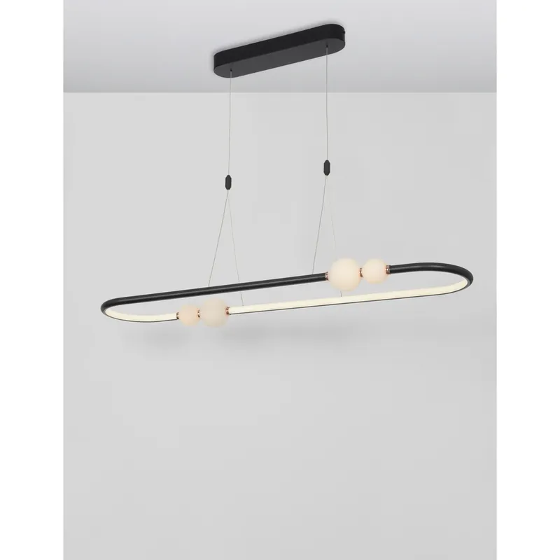 Lyora - Hanglamp Celia zwart met wit ovaal Snelle Levering