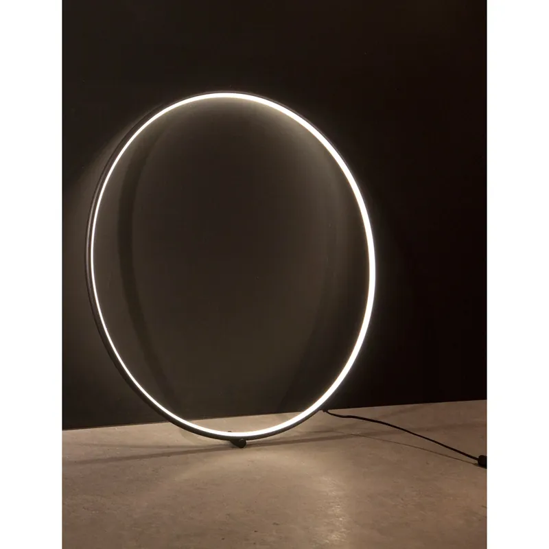 Lage Prijs Lyora - Vloerlamp Ring zwart Ø 79cm