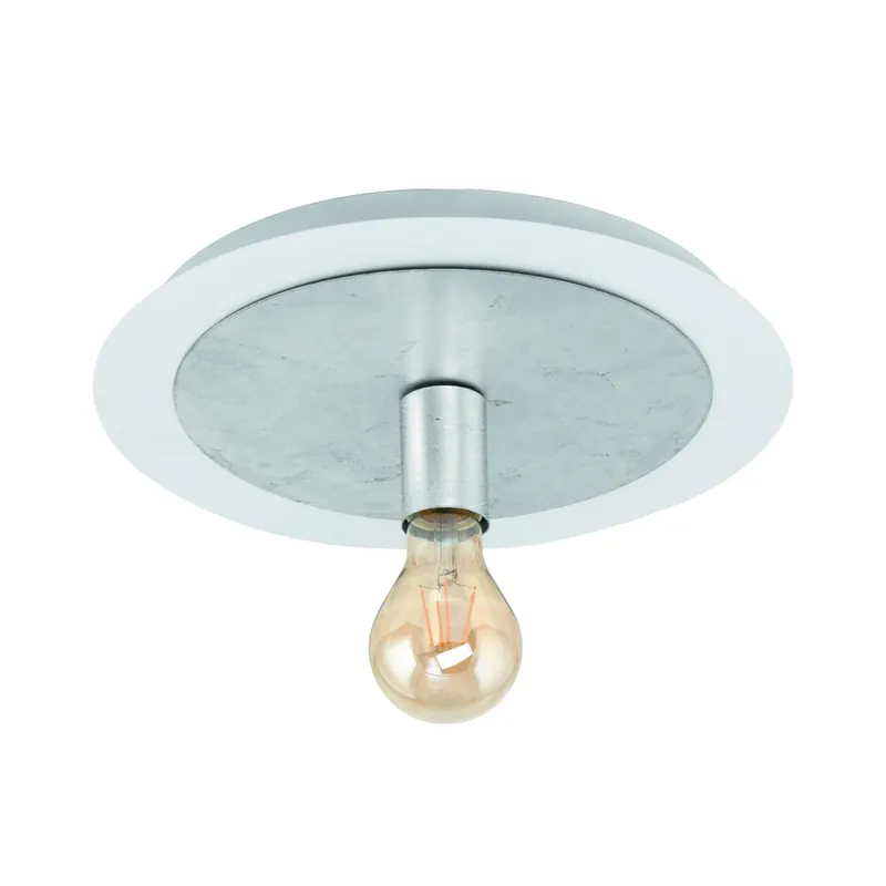 Beperkte Voorraad Eglo - Unieke plafondlamp Passano wit en zilver enkel