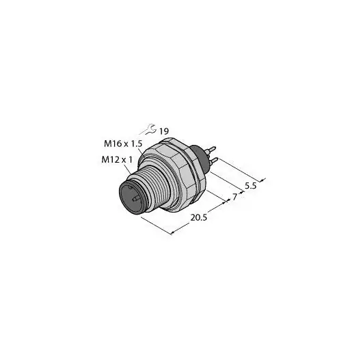 Favoriet Turck ACCESSORIES FOR ACTUATOR/SENSOR CABLES MALE FLANGE WITH PRINT CONTACT