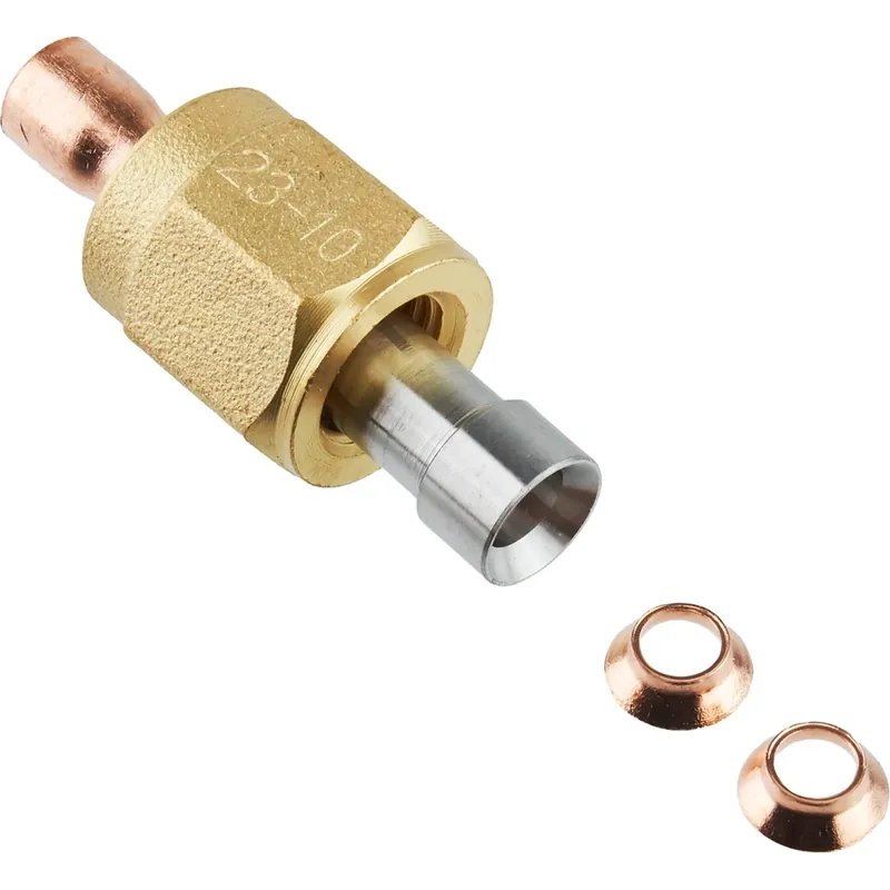 Universeel DA1102 1/4SAE RVS/Cu sold+ stek RVS/CU verloopconn. Superprijs