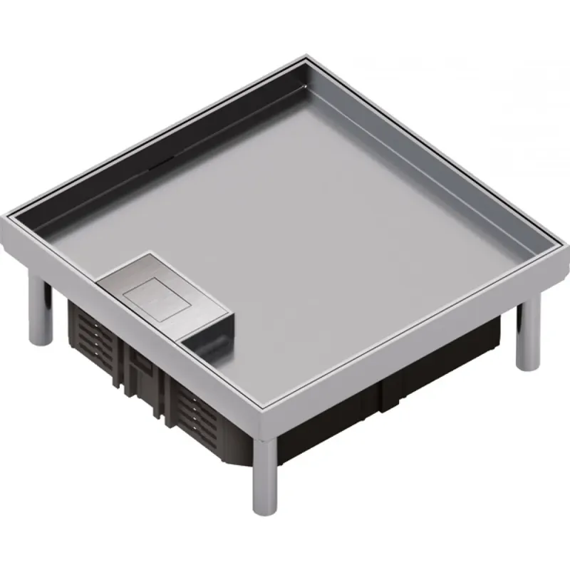 Hager electraplan nivelleerbare cassette kabeluitvoer 200x200mm 15mm 95mm RVS grijs EKQ060LE15 Lage Prijs