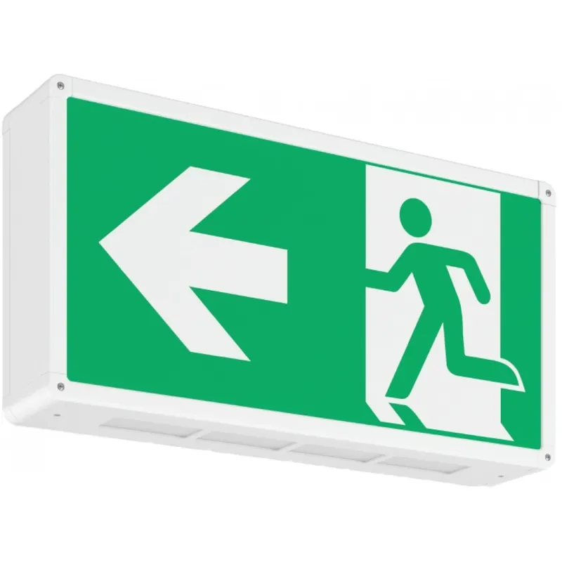 Veilige Betaling RZB Rechteck 485 LED Noodverlichtingsarmatuur Vluchtwegindicatie Wandopbouw wit IP44 met pictogram 671229.002.1