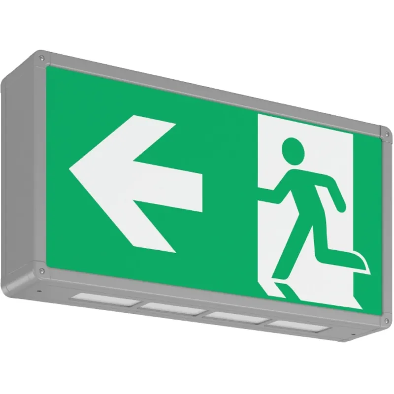 Flitsaanbieding RZB Rechteck 485 LED Noodverlichtingsarmatuur Vluchtwegindicatie Wandopbouw aluminium IP44 met pictogram 671229.004.1.89