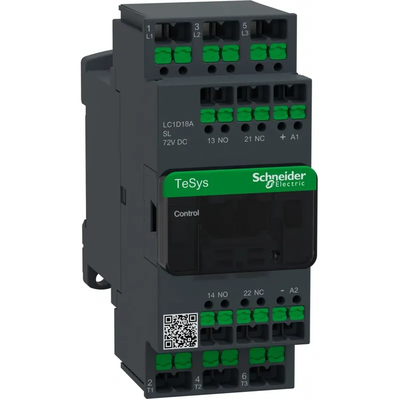 Schneider Electric Contactor TeSys Deca 18A 440V 3P AC3 Spoel 72V DC met laag verbruik sn Laatste Kans