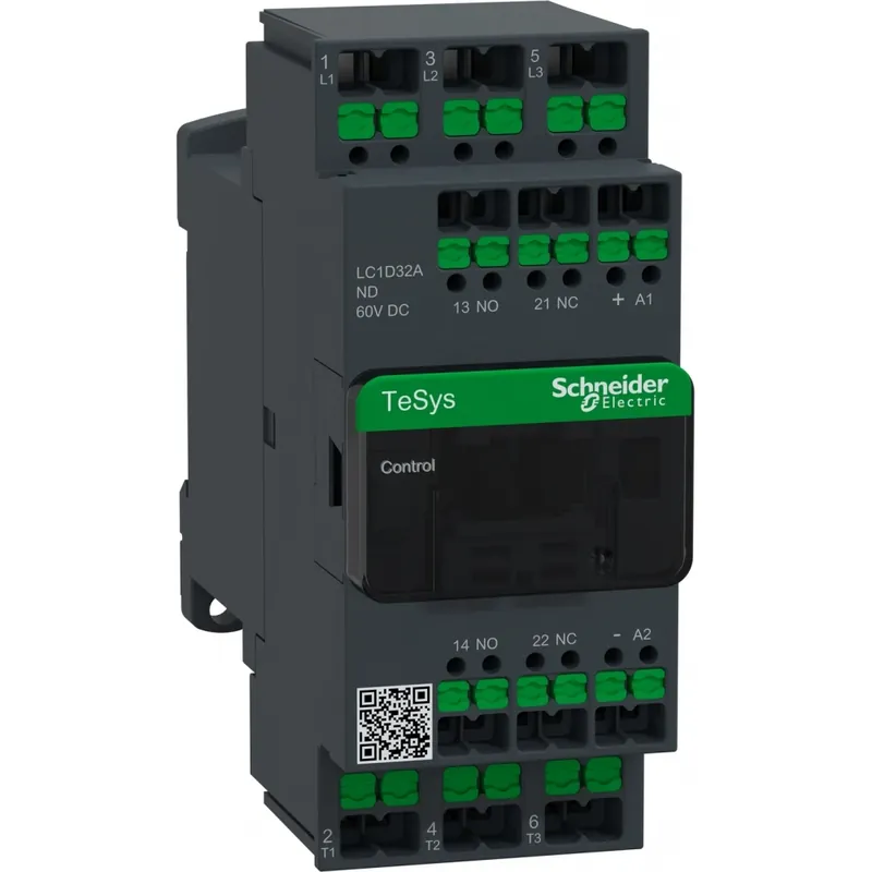 Superprijs Schneider Electric Contactor TeSys Deca 32A 440V 3P AC3 Spoel 60V DC snap-in