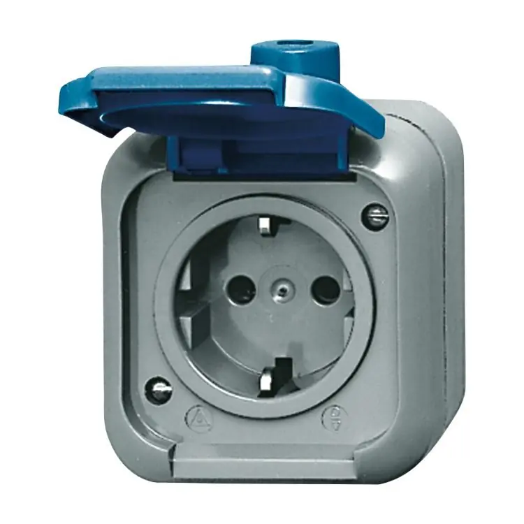 Bestseller ABB Busch-Jaeger Busch-Duro 2000 WDI - Wandcontactdoos 2300 EWSI Grijs/blauw