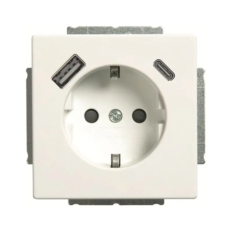 ABB Busch-Jaeger Future linear - Wandcontactdoos EUCB2USBAC-884 Verkeerswit Laatste Versie