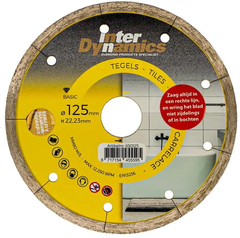 InterDynamics Tegel Basic diamantzaagblad 125mm, 22.23mm Shop Nu